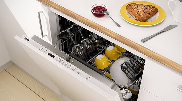Open dishwashing machine